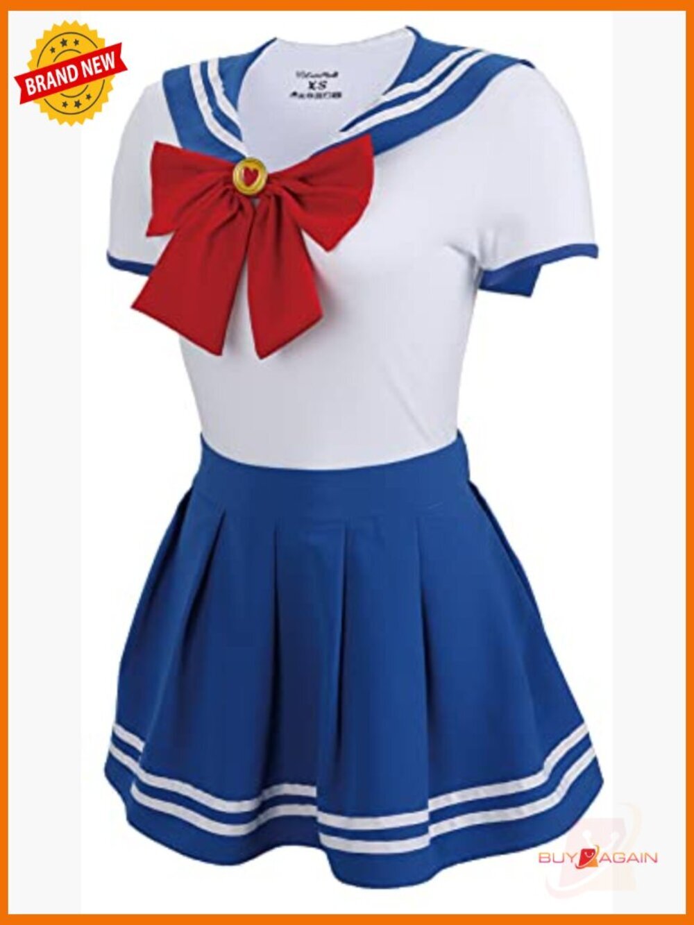 Button Front Romper Bodysuit with Attached Skirt, Adult Cosplay Onesie - Picture 4 of 7